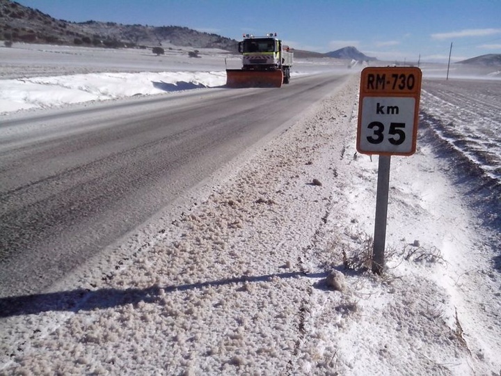 Las carreteras del Noroeste de la Región se han visto afectadas por las nevadas