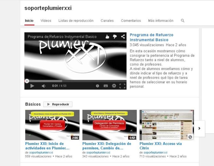 El canal de Youtube 'Soporte Plumier XXI' ya alberga más de un centenar de vídeotutoriales