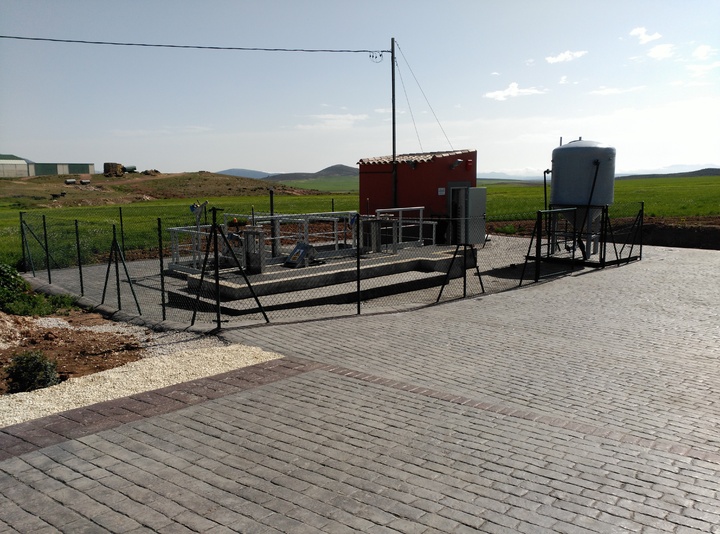 La estación depuradora de aguas residuales de la pedanía El Moralejo en Caravaca de la Cruz