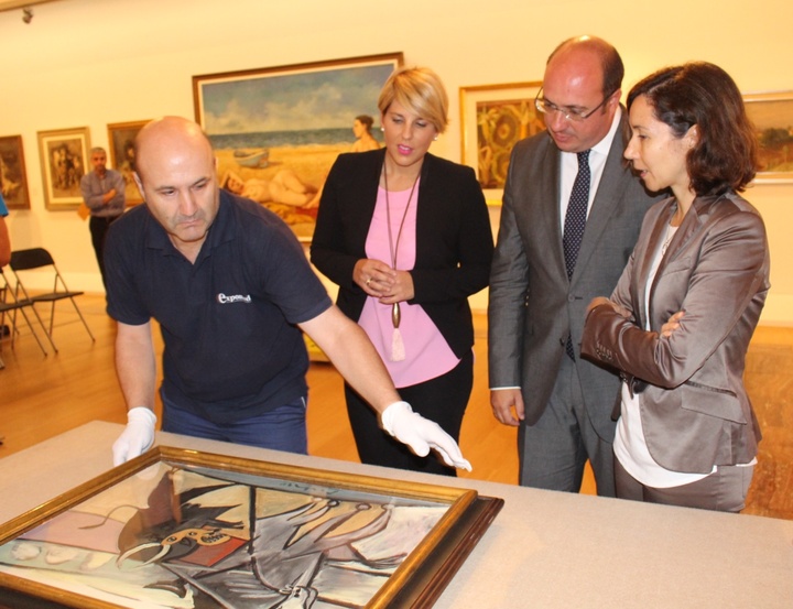 Recepción del cuadro de Pablo Picasso, 'Corrida de Toros', que permanecerá en el Mubam hasta noviembre (2)