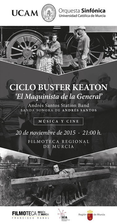 Cartel de la proyección de 'El maquinista de la general' que acogerá la Filmoteca de la Región con música en directo