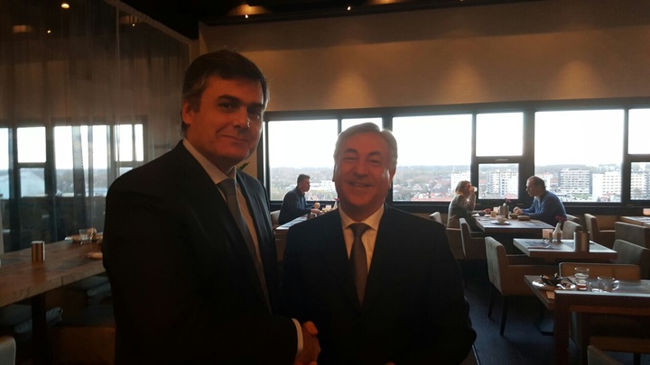 El director general del Agua junto al Comisario Europeo de Medio Ambiente, Asuntos Marítimos y Pesca en la jornada 'Cities and Water Conference'