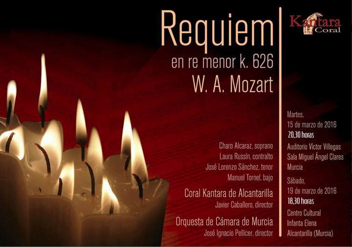 Cartel del concierto que protagonizarán la Coral Kantara y la Orquesta de Cámara de Murcia en el Auditorio regional