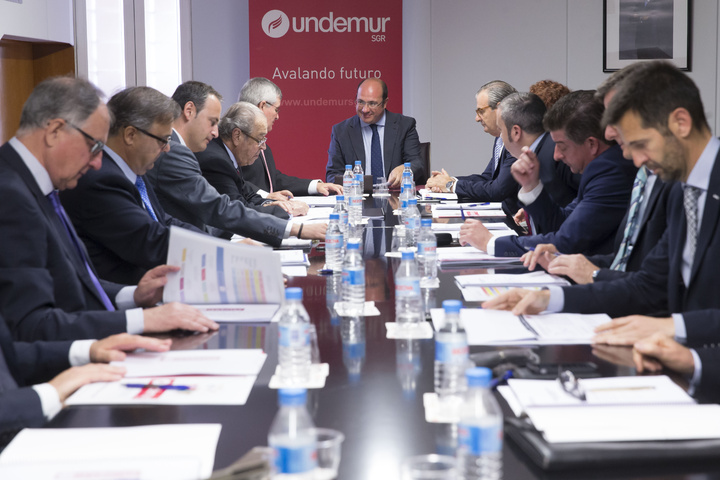 El presidente de la Comunidad, Pedro Antonio Sánchez, presidió hoy la reunión del Consejo de Administración de la Unión de Empresarios Murcianos (Undemur) (1)