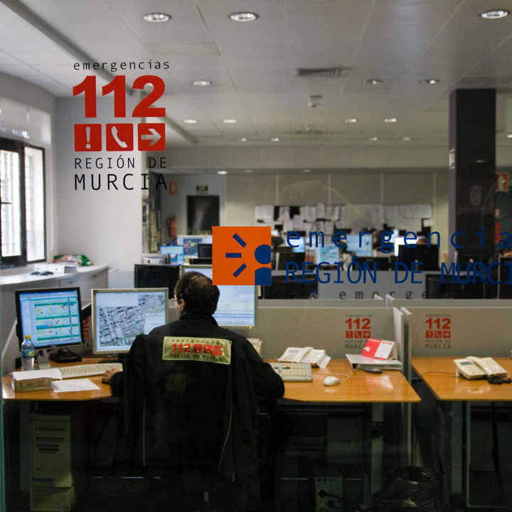 Imagen de la Sala del Centro de Coordinación de Emergencias 1-1-2 de la Región de Murcia