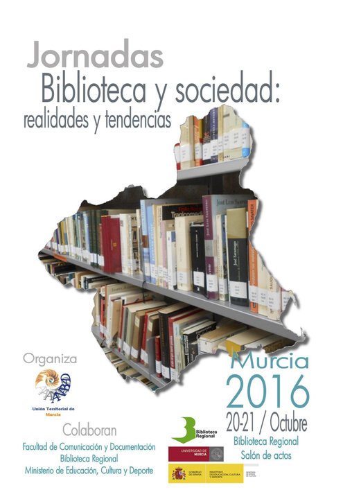 Cartel de las jornadas 'Biblioteca y sociedad: realidades y tendencias'