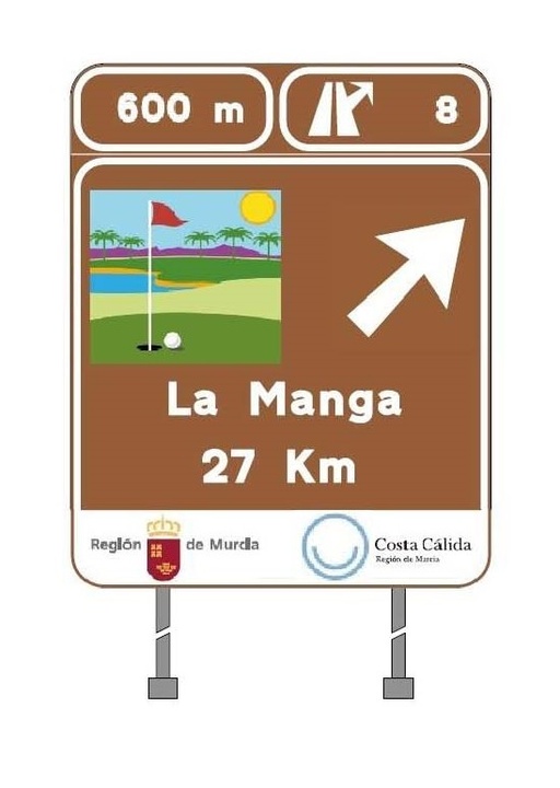 Señalización turística de la oferta de golf de La Manga