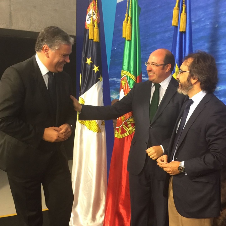 Pedro Antonio Sánchez durante un encuentro con el presidente del Comité de las Regiones Periféricas Marítimas