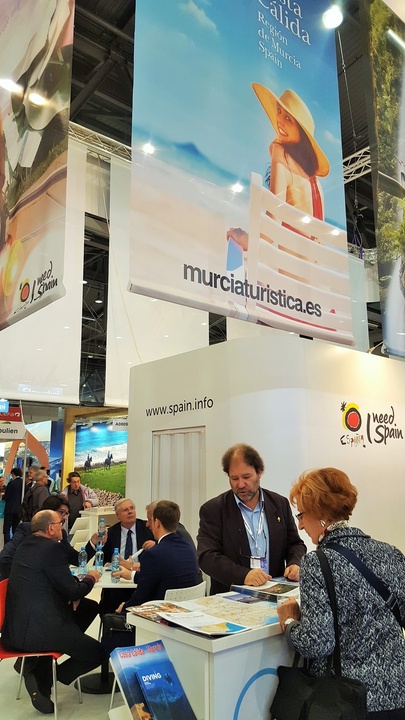 Stand de la Región de Murcia en la Feria 'Messe Wien', el evento anual de promoción turística más importante de Austria