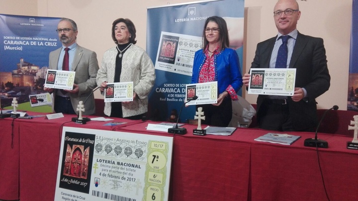 Presentación del Sorteo Nacional de Lotería que se celebra mañana en Caravaca de la Cruz con motivo del Año Jubilar