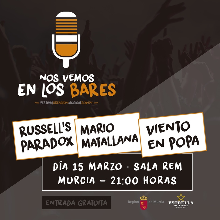 Cartel del primer concierto de la iniciativa 'Nos vemos en los bares', impulsada por la Dirección General de Juventud