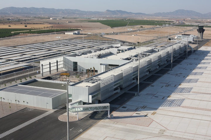 Vista aérea del Aeropuerto Internacional Región de Murcia
