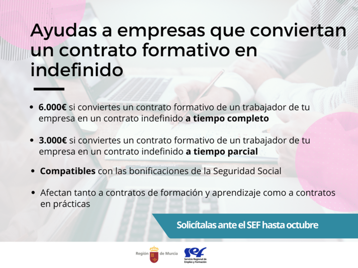 Ayudas para la conversión de contratos formativos en indefinidos