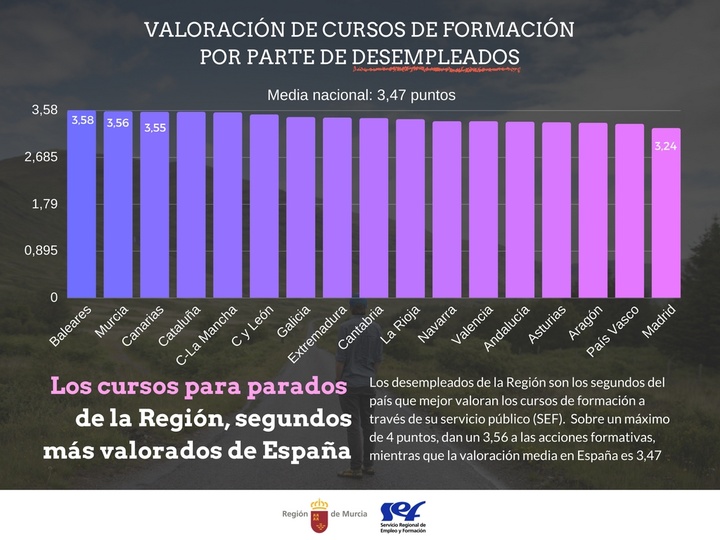 Gráfico. Valoración de cursos de formación