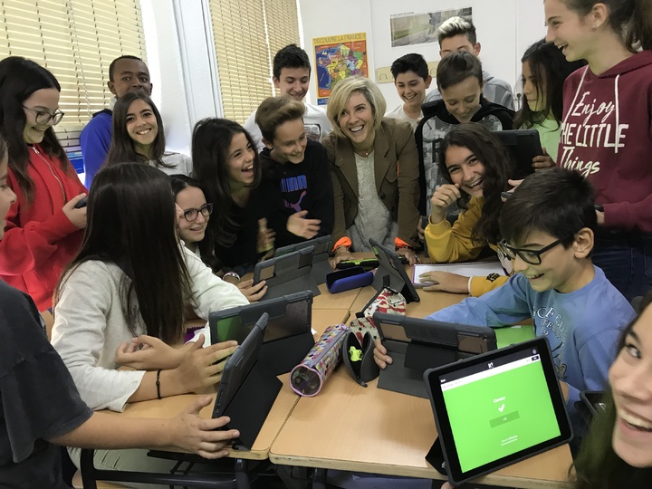 Martínez-Cachá en el Instituto de Enseñanza Secundaria Floridablanca, 'Centros digitales'