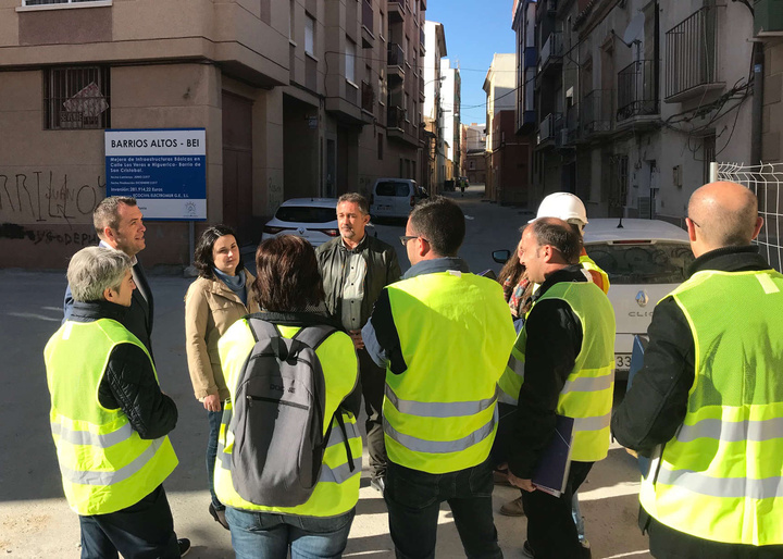 Visita a las obras de la Calle del barrio lorquino de San Cristóbal (1/2)