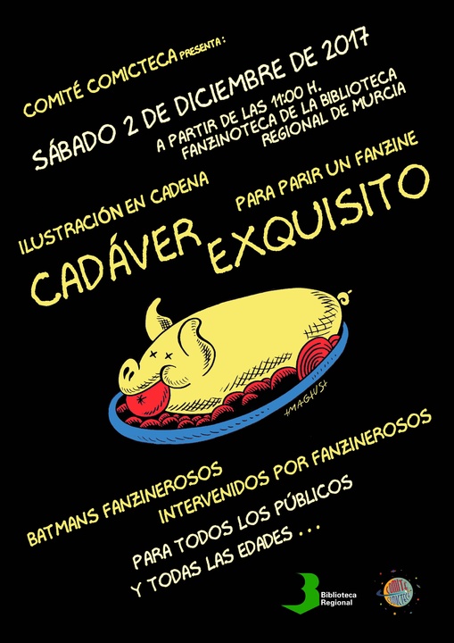 Carteles de las actividades que acogerá mañana la Biblioteca Regional, dentro de la programación 'Comité Comicteca' (I)