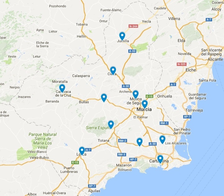 Mapa de Oficinas Comarcales Agrarias