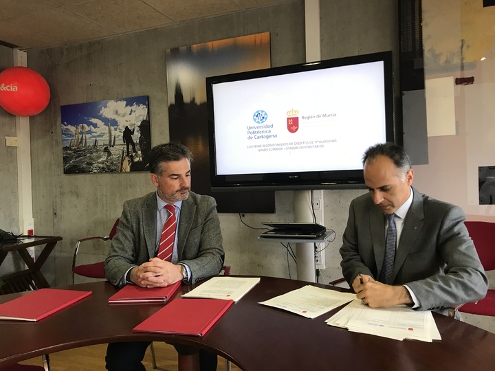 Convenio entre la Consejería de Educación, Juventud y Deportes y la Universidad Politécnica de Cartagena para la convalidación de créditos de Formación Profesional de Grado Superior