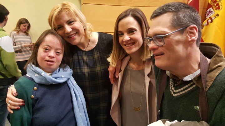 La consejera de Familia e Igualdad de Oportunidades, Violante Tomás, en el acto de conmemoración del Día mundial de las personas con Síndrome de Down