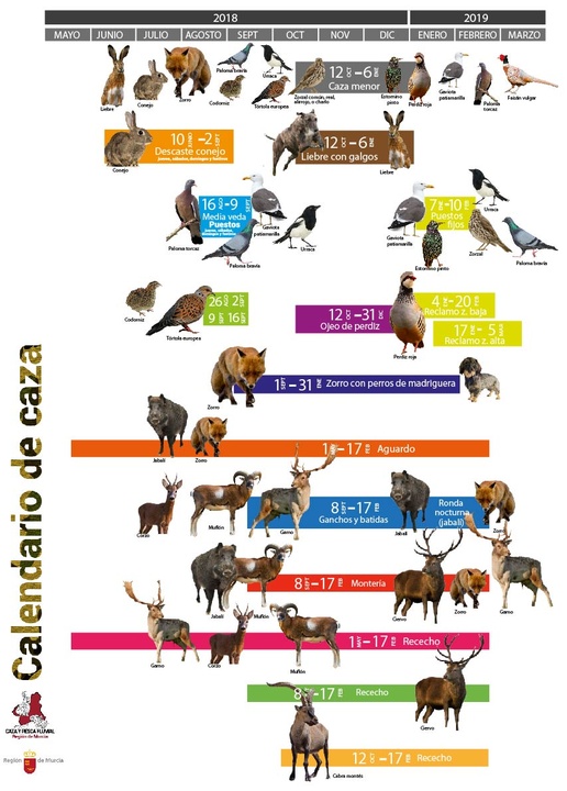 Calendario de caza 2018/2019 en la Región de Murcia