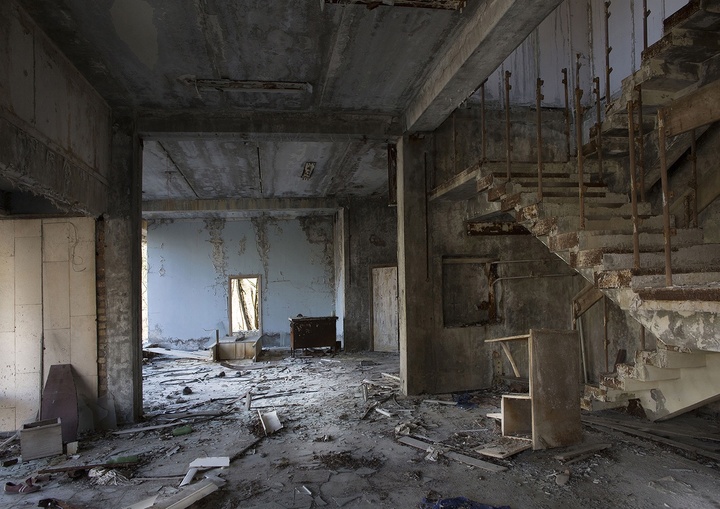 Fotografía de Quintina Valero de una vivienda deshabitada en Narodichi (Ucrania)