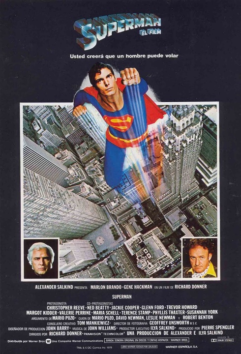 Cartel de la primera entrega de la saga de 'Superman' (Richard Donner, 1978)