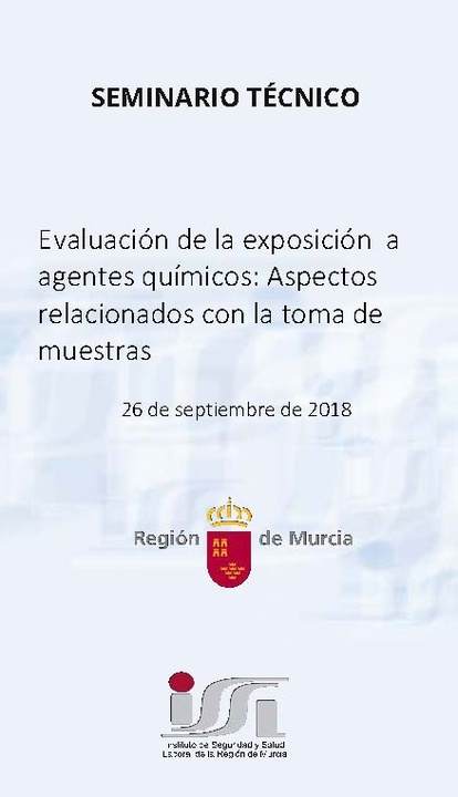 Seminario técnico "Evaluación de la exposición a agentes químicos: Aspectos relacionados con la toma de muestras"