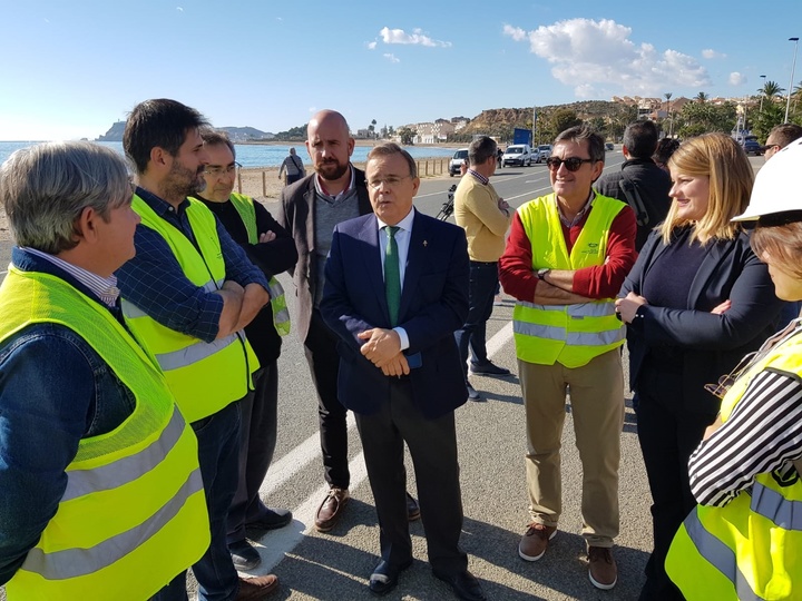 Obras de remodelación de la carretera regional RM-332 (Cartagena-Mazarrón)