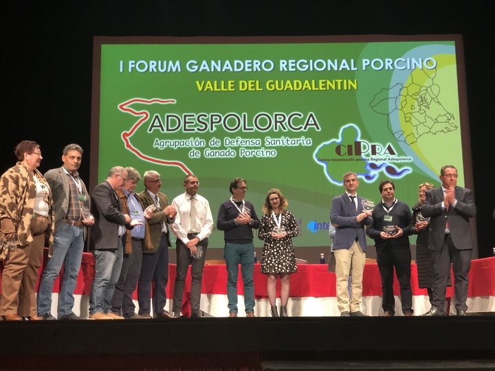 Miguel Ángel del amor durante la clausura del Forum ganadero regional porcino