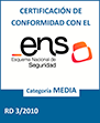 Certificado de Conformidad con el Esquema Nacional de Seguridad. Categor&iacute;a media. R.D. 3/2010. Consejer&iacute;a de agua, agricultura, ganader&iacute;a y pesca.