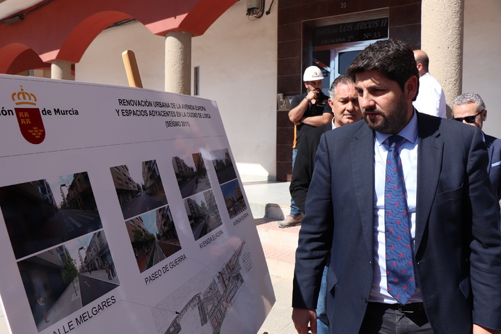 Visita a las obras de remodelación de la avenida Europa de Lorca