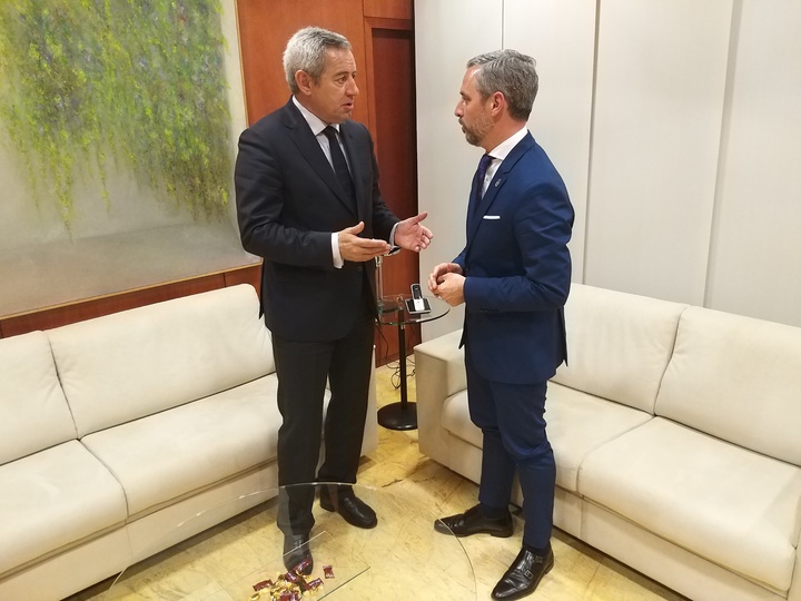 Los consejeros de Hacienda de la Región de Murcia y de la Junta de Andalucía, durante la reunión para tratar el problema de la infrafinanciación autonómica