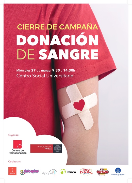 Cartel del cierre de la campaña de donación de sangre
