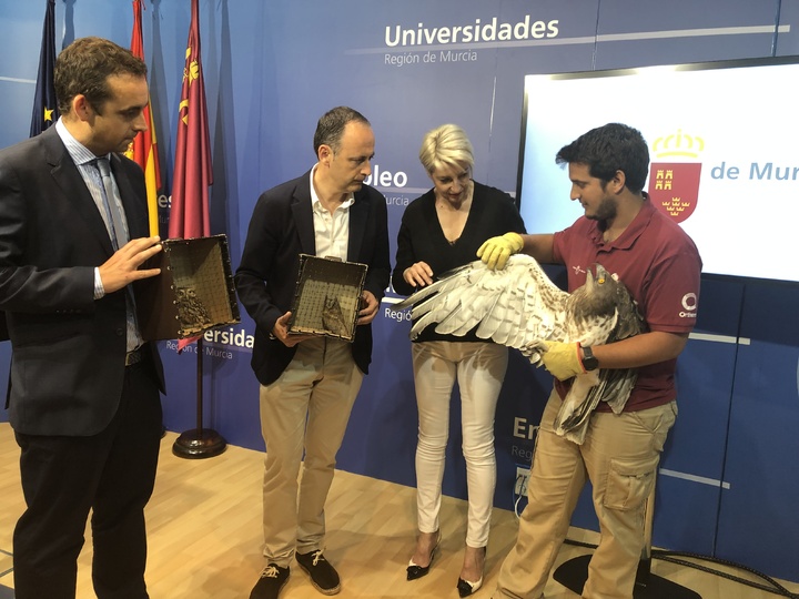 Imagen de la presentación del convenio con Iberdrola para proyección de la avifauna