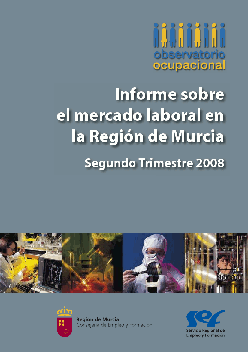 Portada de "Informe trimestral sobre el mercado laboral en la Región de Murcia. Segundo trimestre de 2008"