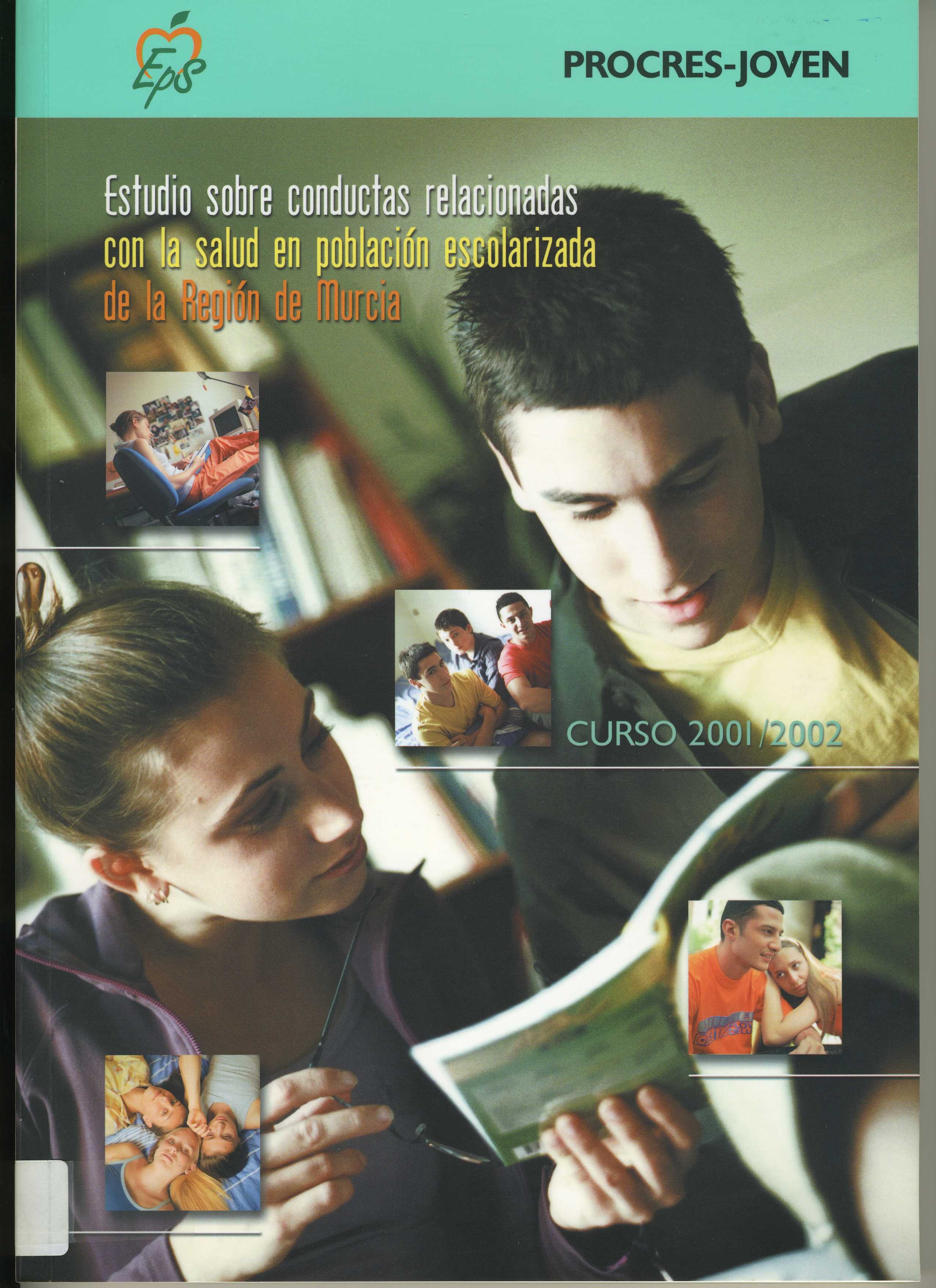 Portada de "Estudio sobre conductas relacionadas con la salud en población escolarizada de la Región de Murcia. Curso 2001-2002"