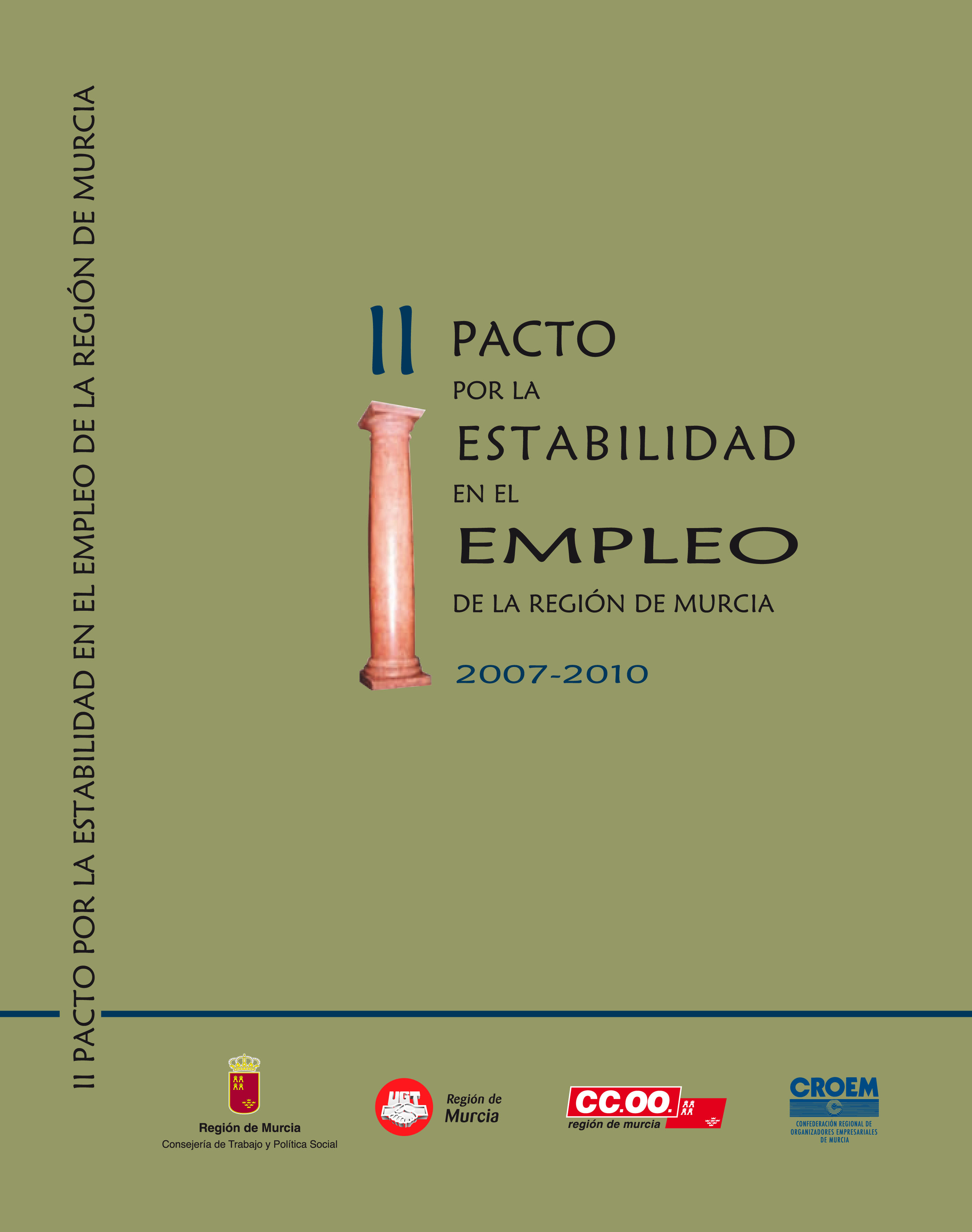 Portada de "II Pacto por la Estabilidad en el Empleo de la Región de Murcia (2007-2010)"