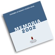 Portada de "Memoria 2002. Consejería de Trabajo y Política Social."