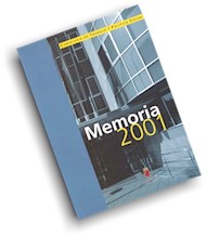 Portada de "Memoria 2001 Consejería de Trabajo y Política Social."