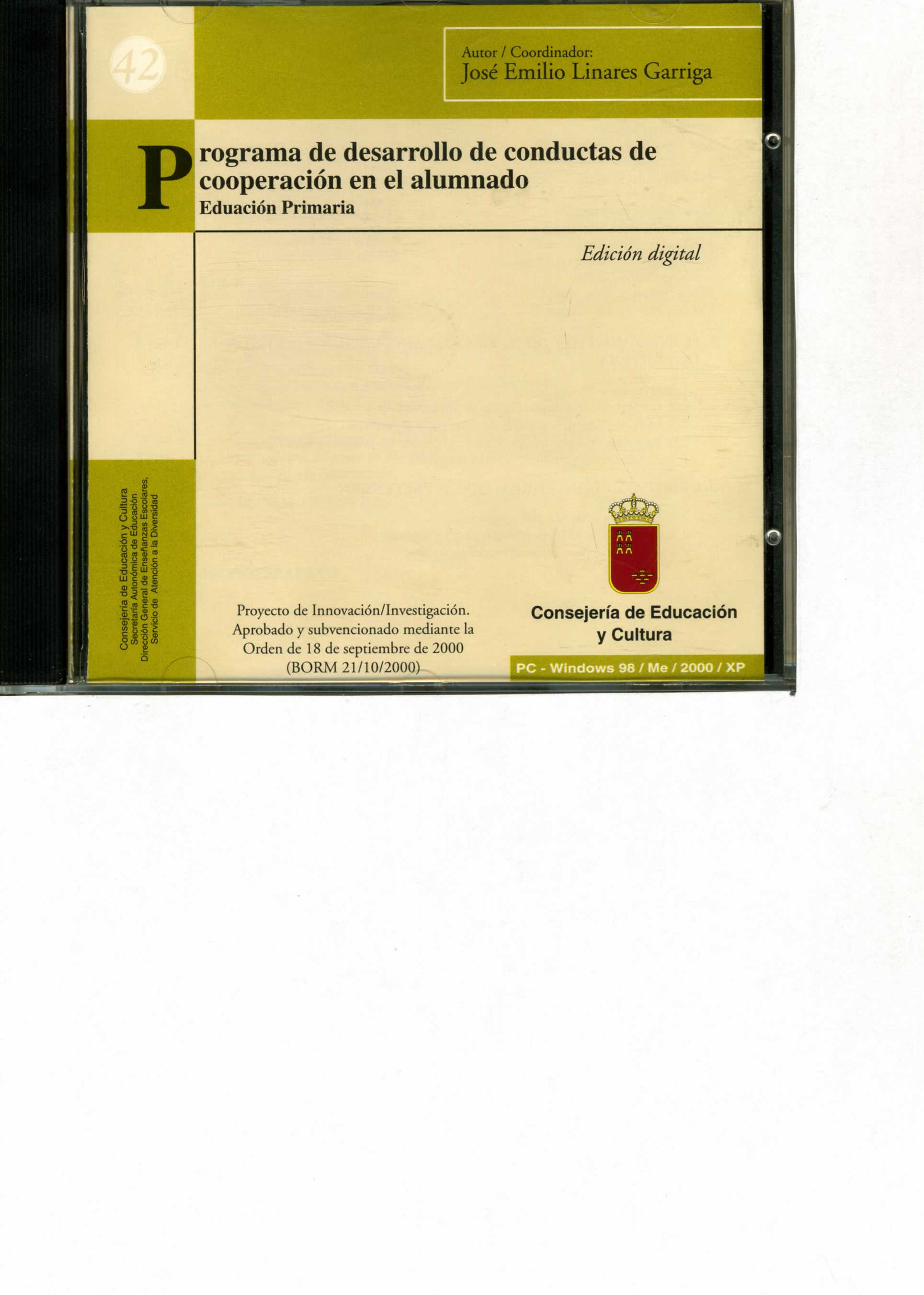 Portada de "Programa de desarrollo de conductas de cooperación en el alumnado: Educación Primaria [CD-ROM]"