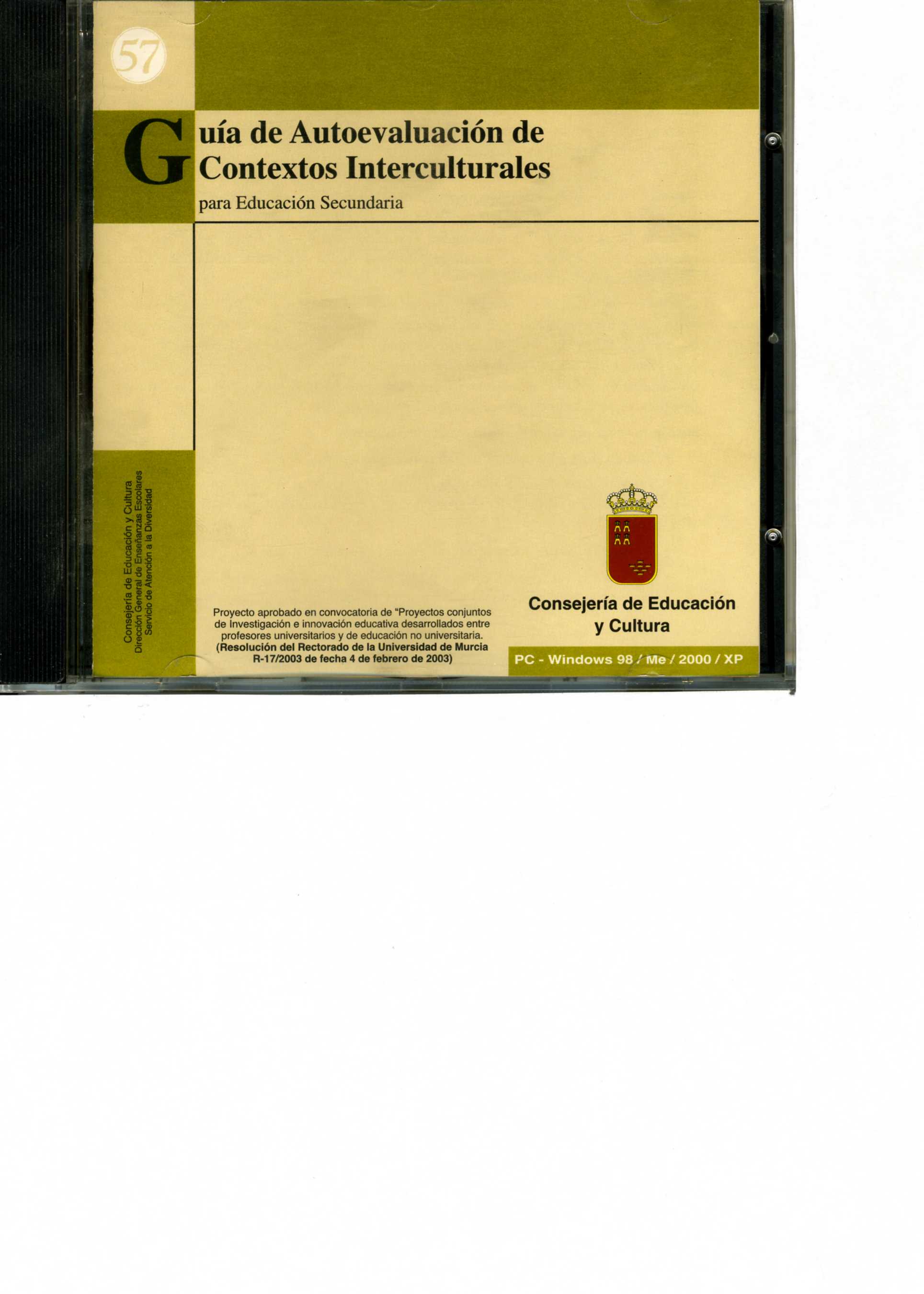 Portada de "Guía de autoevaluación de contextos interculturales : para Educación Secundaria [CD-ROM]"