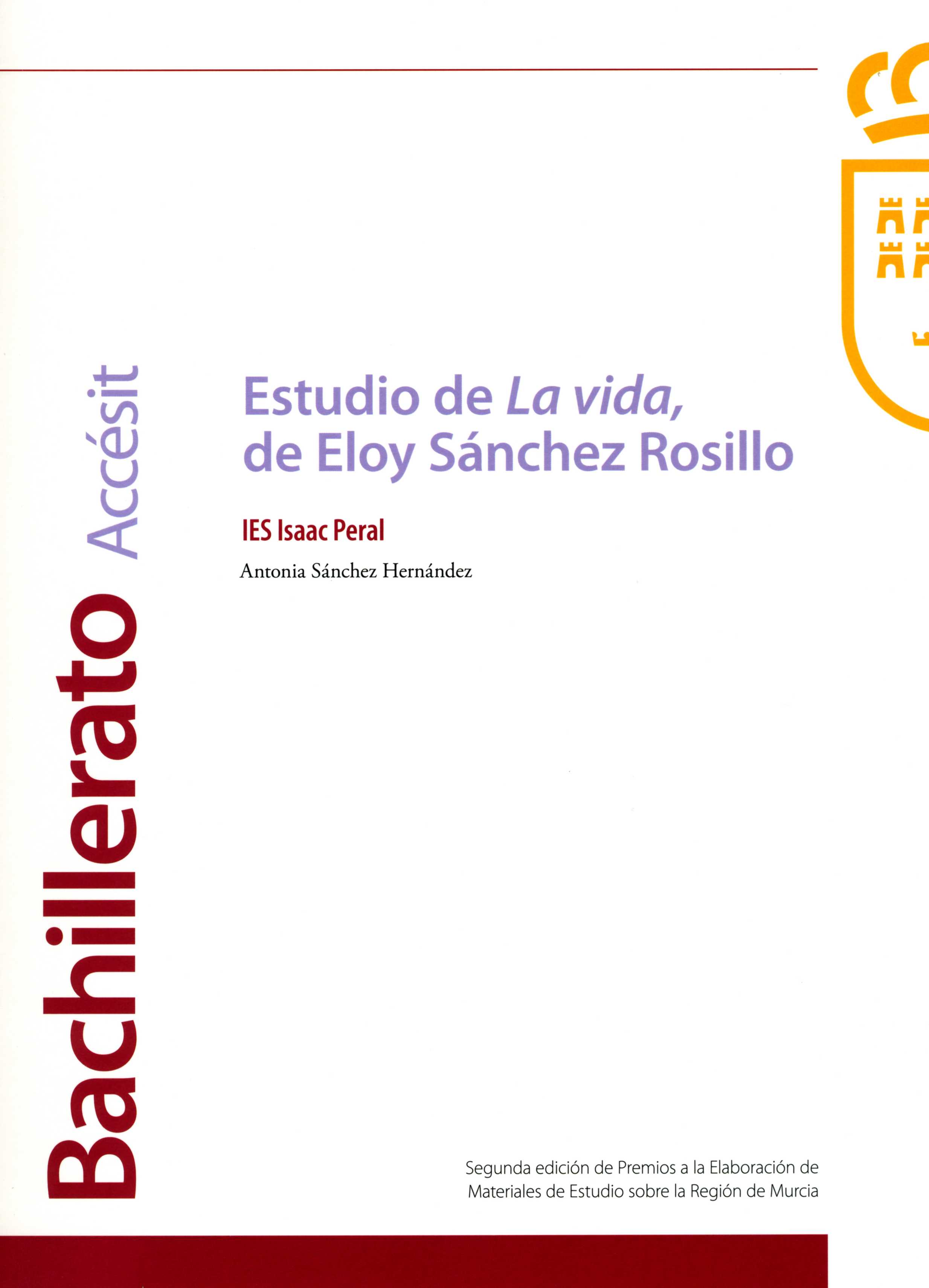 Portada de "Estudio de "La vida", de Eloy Sánchez Rosillo"