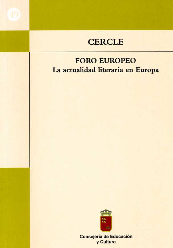 Portada de "CERCLE. Foro Europeo: la actualidad literaria en Europa"
