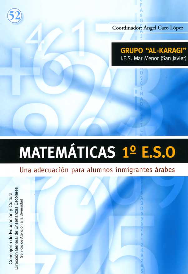 Portada de "Matemáticas 1º ESO: una adecuación para alumnos inmigrantes árabes"