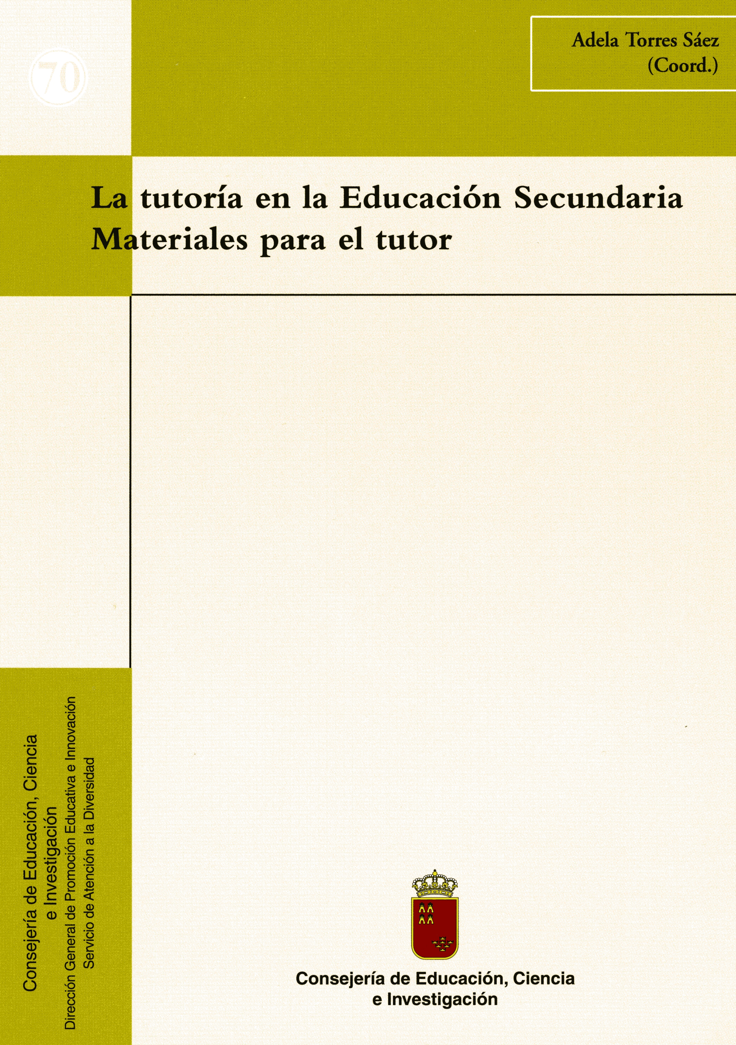 Portada de "La tutoría en la Educación Secundaria: materiales para el tutor"
