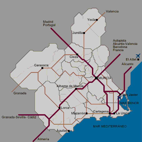 Accesos a la Región de Murcia