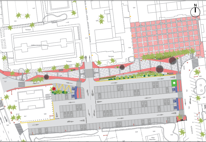 Plano de las actuaciones para la renovación de la plaza Bohemia, en La Manga.