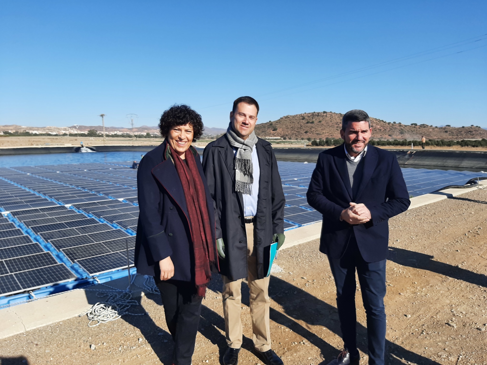 El consejero de Agua, Agricultura, Ganadería y Pesca, Antonio Luengo, y la alcaldesa de Puerto Lumbreras, María Ángeles Túnez, visitan las obras que la Comunidad Autónoma desarrolla junto con la Comunidad de Regantes de Puerto Lumbreras