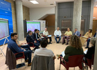 El consejero de Fomento e Infraestructuras, José Ramón Díez de Revenga, expone el avance del Plan Metropolitano a los miembros de la Mesa del Transporte...